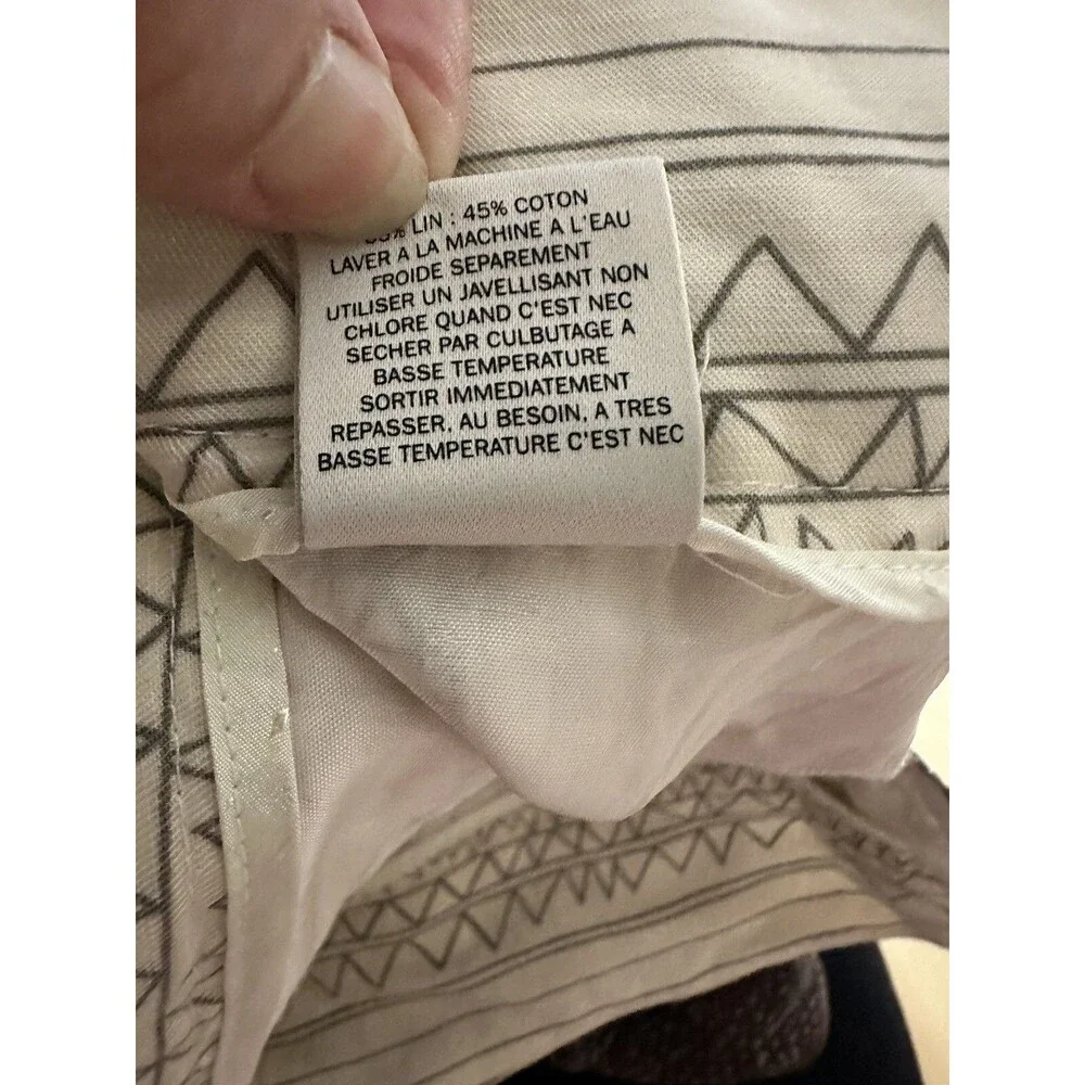 Anthropologie Coquille Ombré Scribble Short sz 4 Beige Brown Pleated Linen Blend - Picture 10 of 11